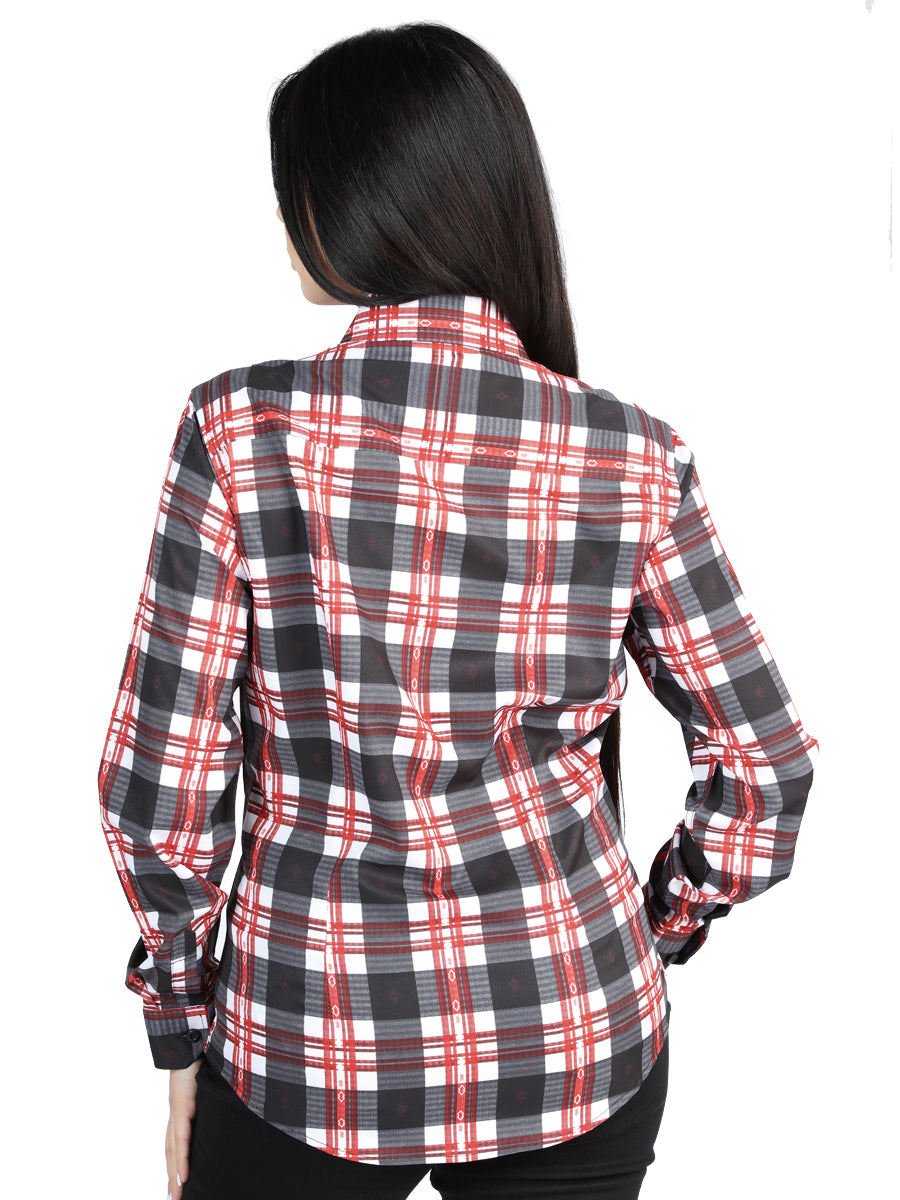 El General - Casual Long-Sleeve Shirt - White/Red 44724