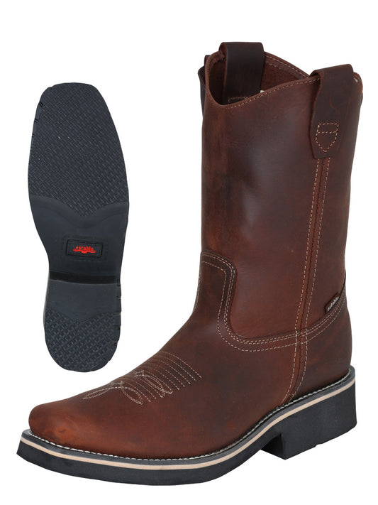 Establo Men’s Work Boot - Crazy Leather in Brown 41531