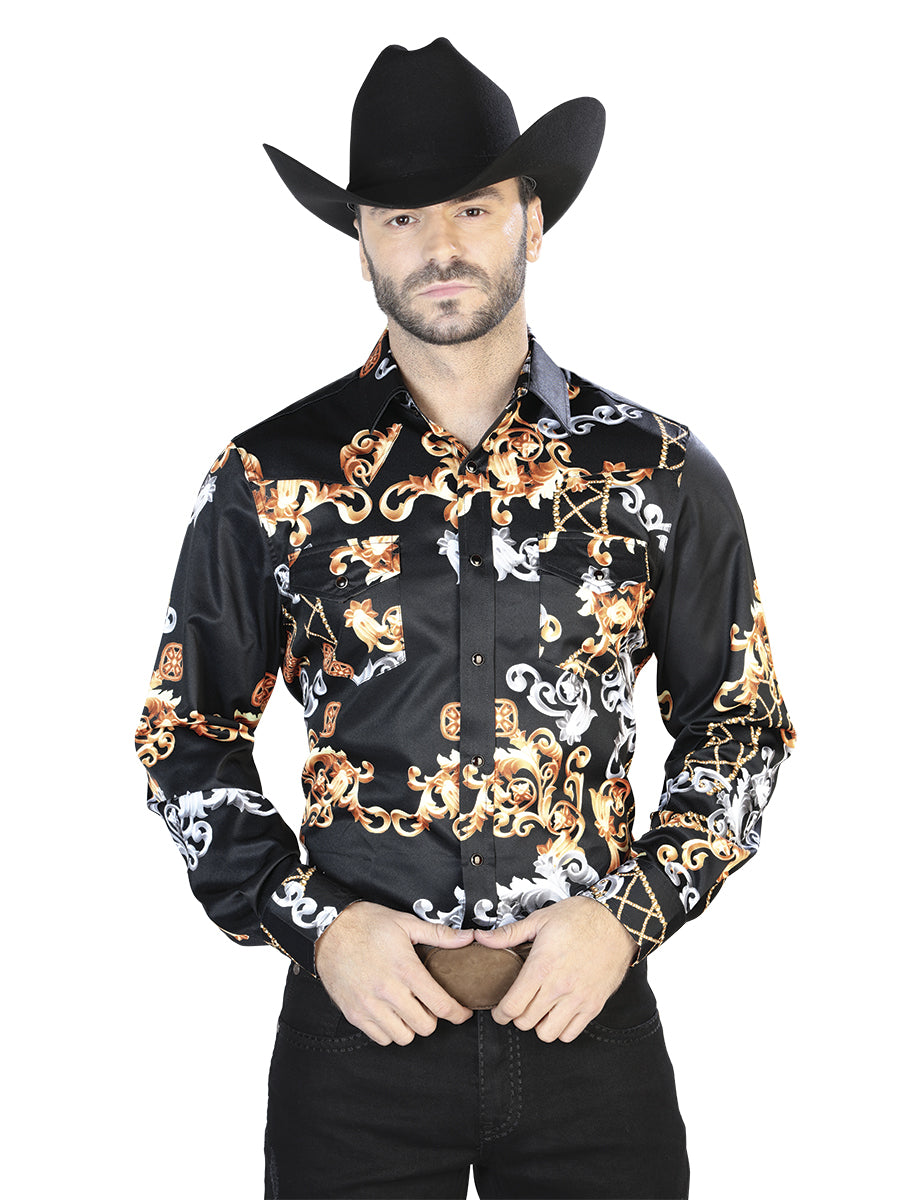 Black Gold  Casual Long Sleeve Shirt 44085