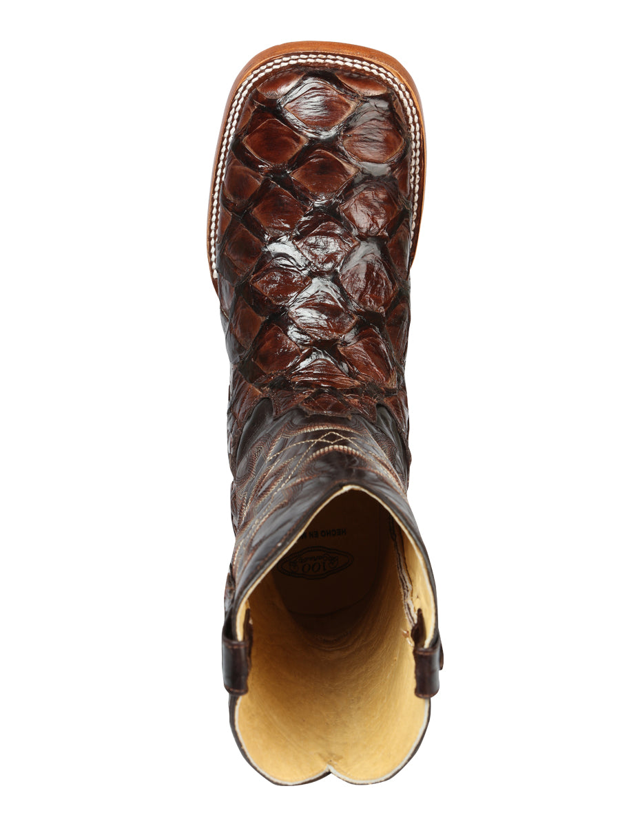 El General Men's Exotic Monster Fish Rodeo Boots - Brown 44116