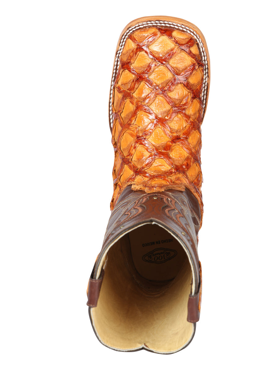 El General Men's Exotic Monster Fish Rodeo Boots - Honey 44606