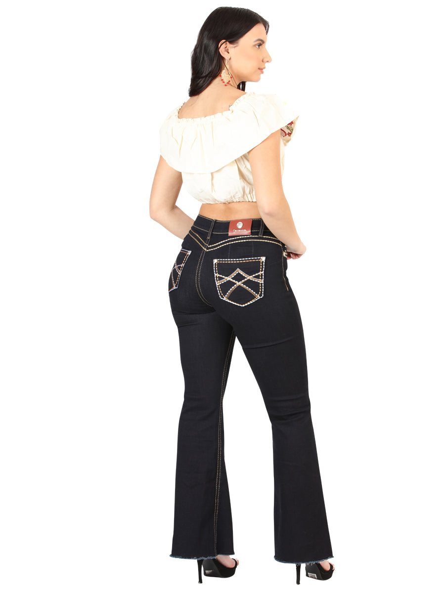 Centenario Women's Medium Blue Bootcut Denim Jeans 45544